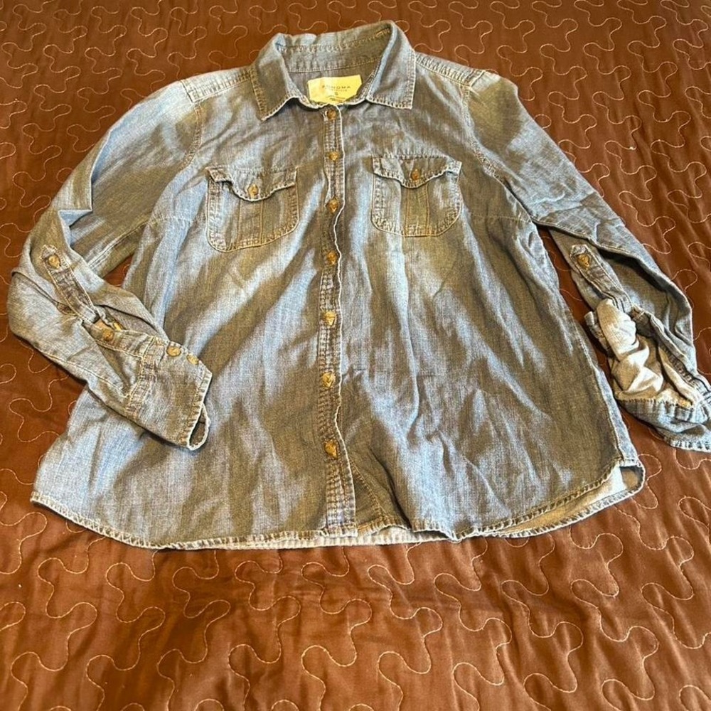 Blue button up